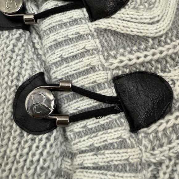 LCR Men’s Cable Knit Chunky Wool Blend Cardigan Neutral Size M - Picture 2 of 12